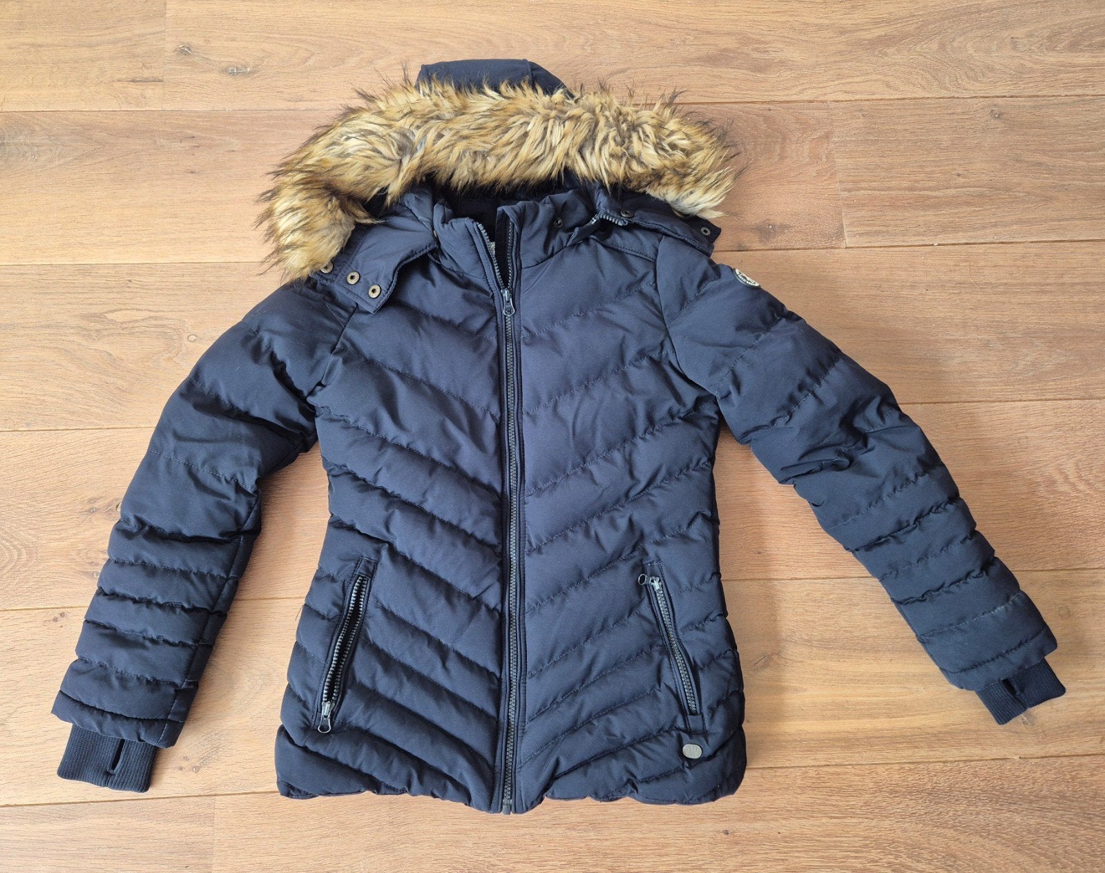 Cars Jeans winterjas mt 164 meisje donkerblauw, Meisje, Ophalen of Verzenden, Zo goed als nieuw, Cars Jeans