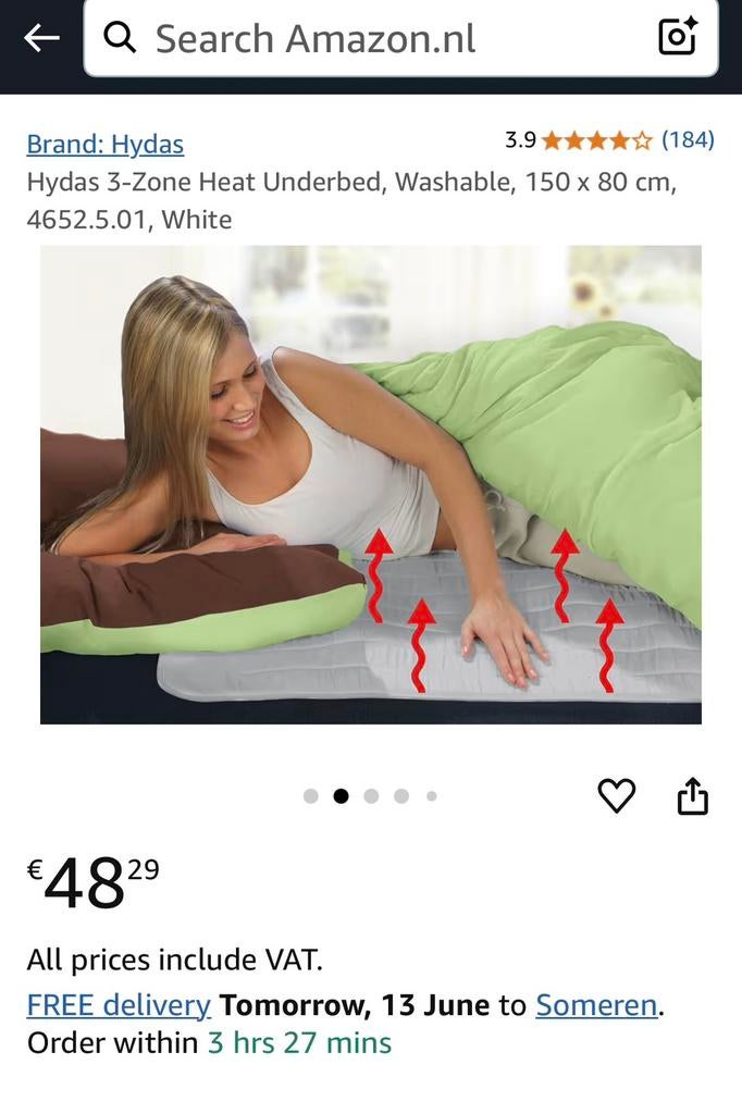 Nieuwe Hydas warmte onderdeken van €48 nu, Ophalen of Verzenden, Nieuw