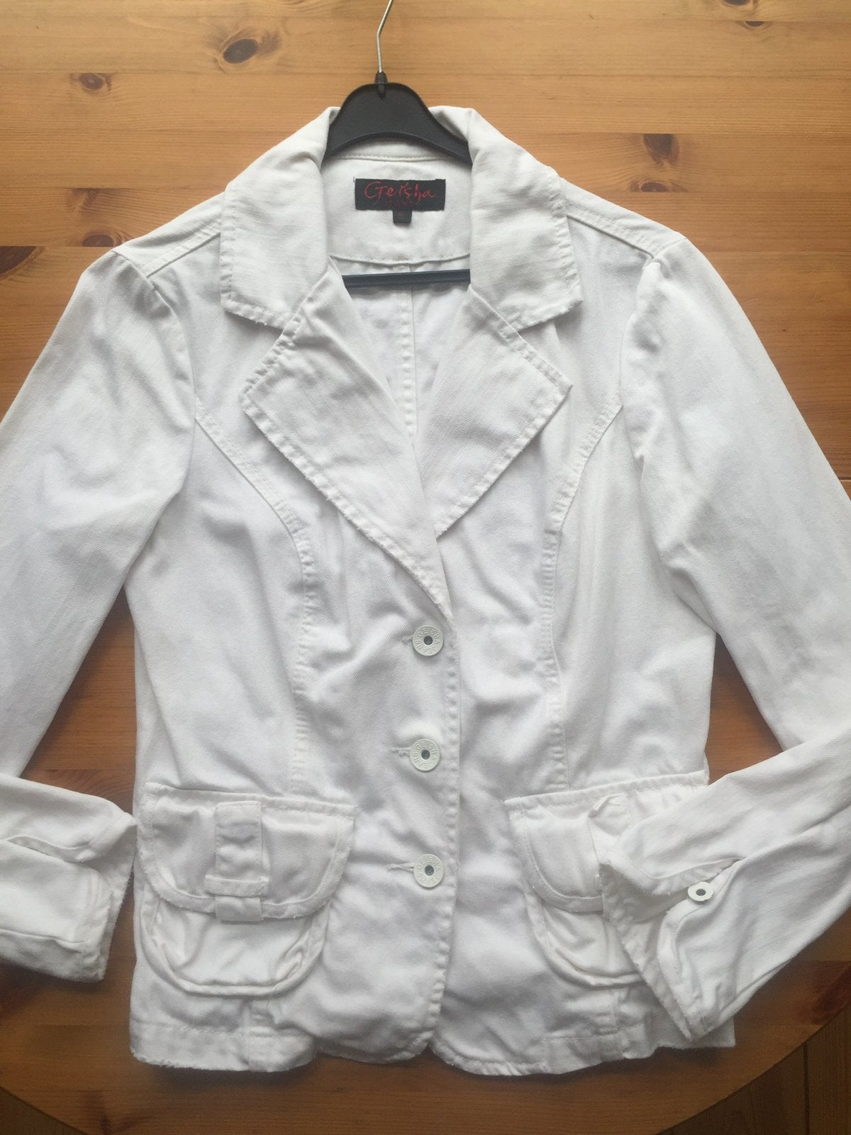 Wit XL Geisha Jeans spijkerjasje, Geisha, Wit, Maat 46/48 (XL) of groter, Ophalen of Verzenden