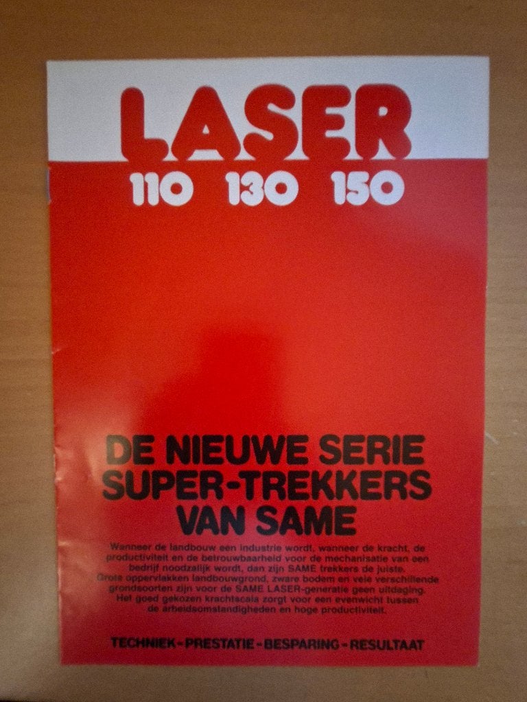Folder Same Laser 110, 130 en 150 de nieuwe serie, Ophalen of Verzenden, Gelezen, Tractor en Landbouw