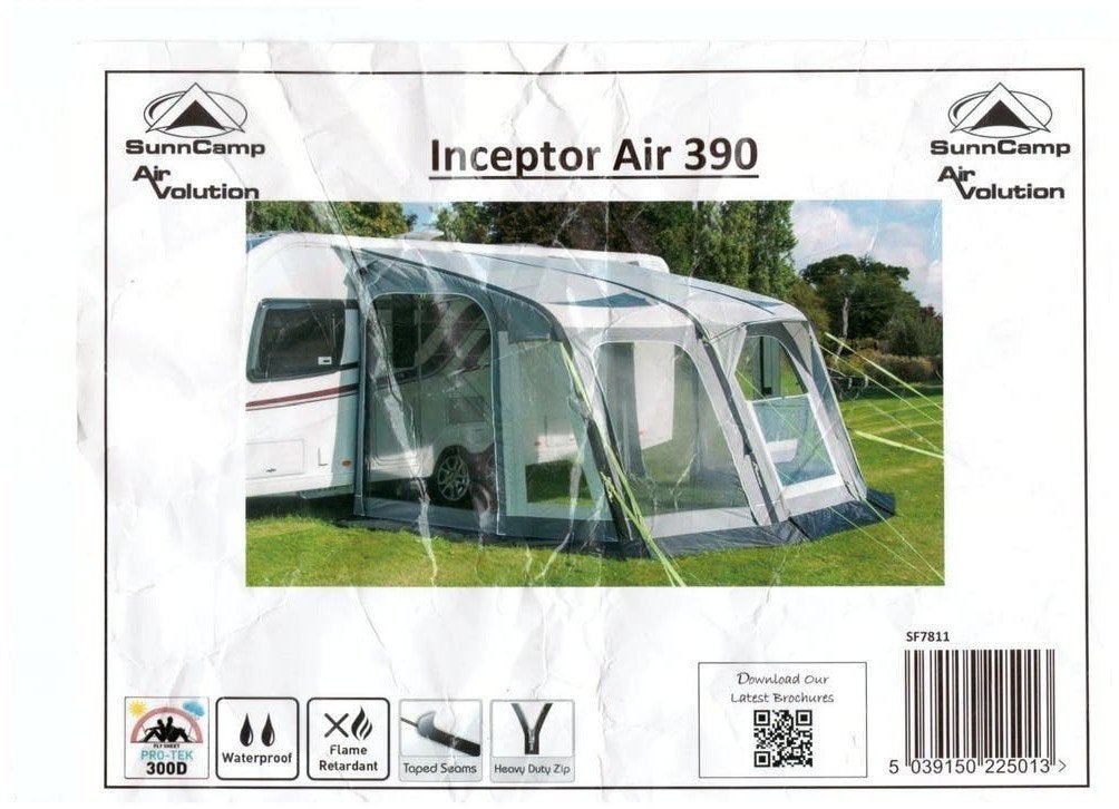 Sunncamp 390 Inceptor Air Opblaas Voortent, Ophalen