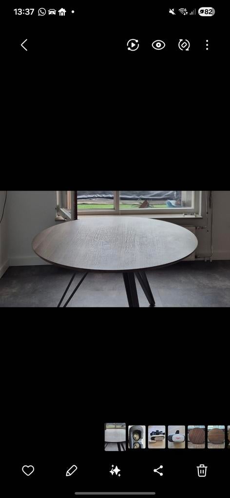 Ronden tafel 1.20m stalen poten., Ophalen, Gebruikt