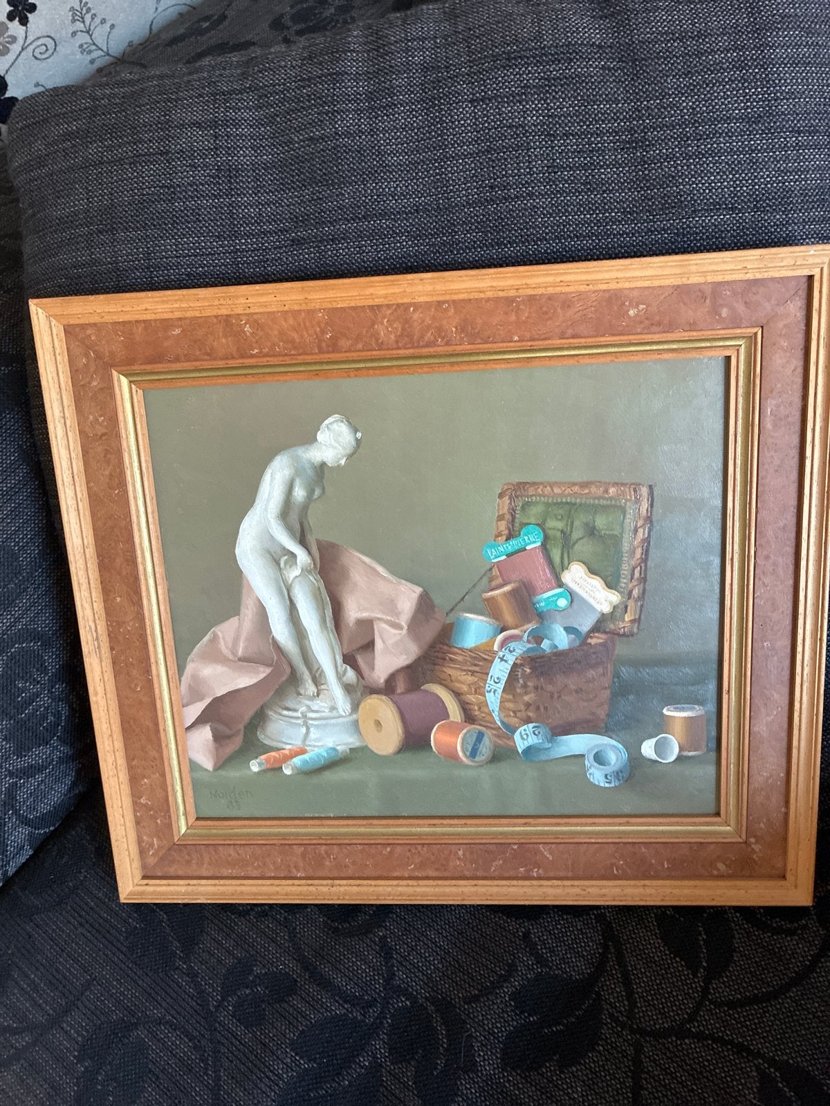Puntgaaf origineel schilderij van Gerald Norden, Doek, Stilleven, Ophalen of Verzenden, Gesigneerd