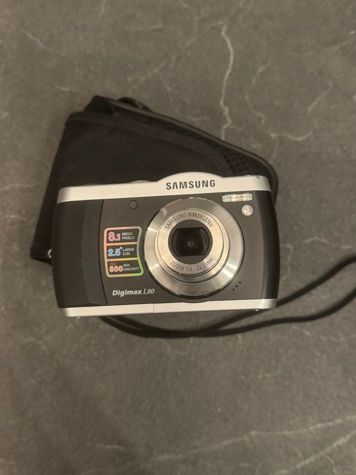 Samsung Digimax L80 – 8.1 MP – batterij, oplader, SD & tas, Audio, Tv en Foto, Ophalen of Verzenden, Zo goed als nieuw, Compactcamera