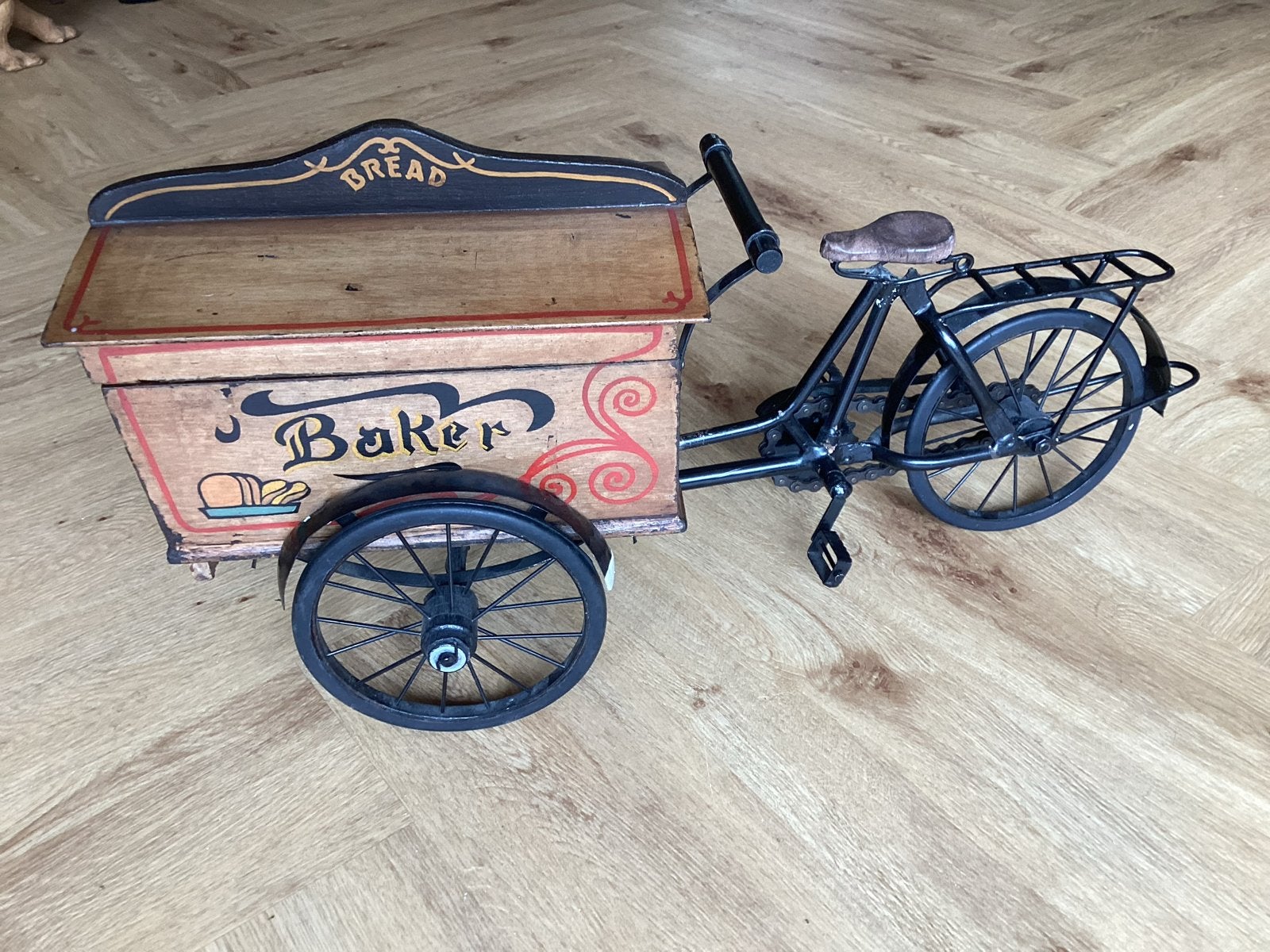 Decoratieve Broodbezorgfiets Miniatuur - Vintage Stijl, Ophalen of Verzenden, Gebruikt