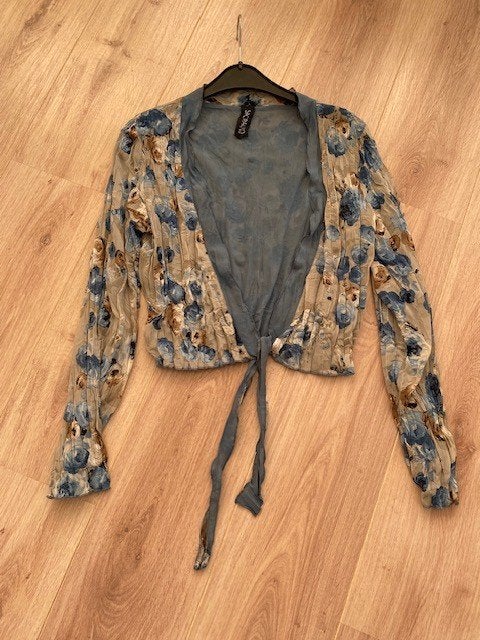 Hesje/bolero met lange mouwen van Sao Paulo, Blauw, Maat 42/44 (L), Ophalen of Verzenden, Zo goed als nieuw