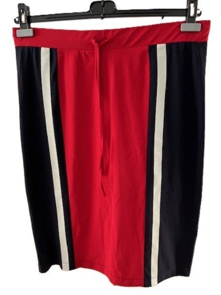 TRVL DRSS x Zenggi travelstof rok XL (42-44) rood blauw, Verzenden, Maat 42/44 (L), Zo goed als nieuw, Knielengte