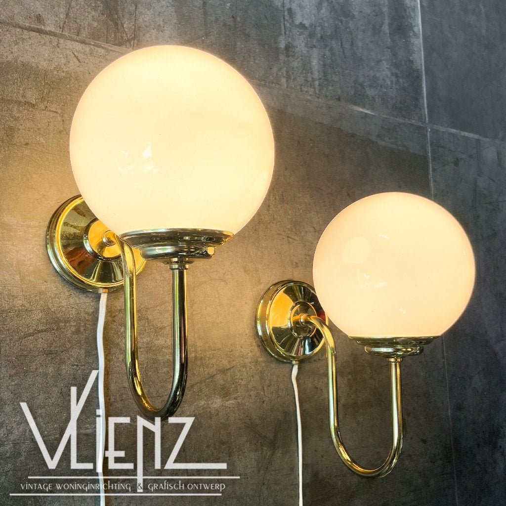 Twee vintage, midcentury wandlampen hotel chique, Massive, Ophalen of Verzenden, Huis en Inrichting
