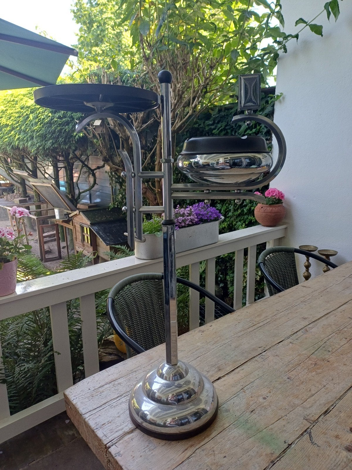 Vintage Asbak Bijzettafel - Chroom Design, Antiek en Kunst, Ophalen