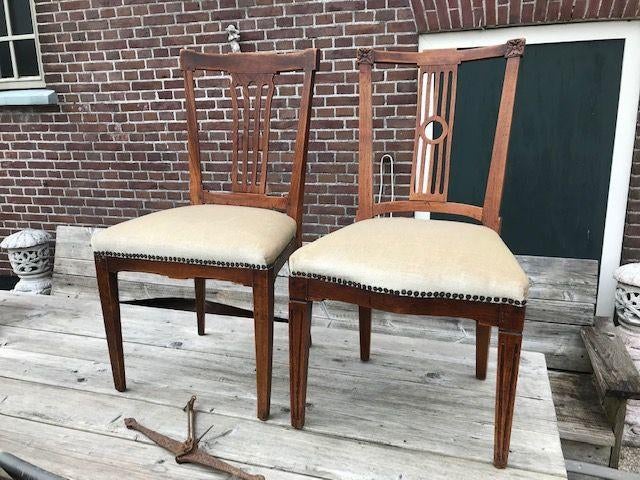 2x echt antiek stoeltje in prima staat stoel stoelen, Huis en Inrichting, Stoelen, Ophalen, Gebruikt, Hout, Twee