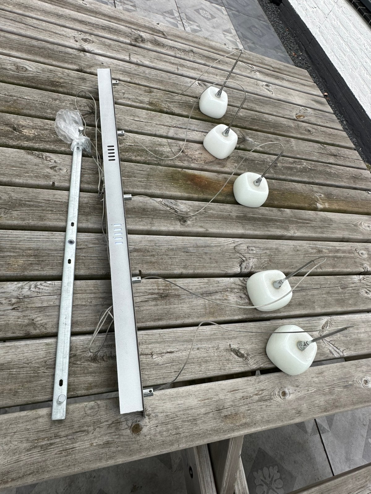 Hanglamp met 5 kelken, Ophalen of Verzenden, Gebruikt, Glas, GU10
