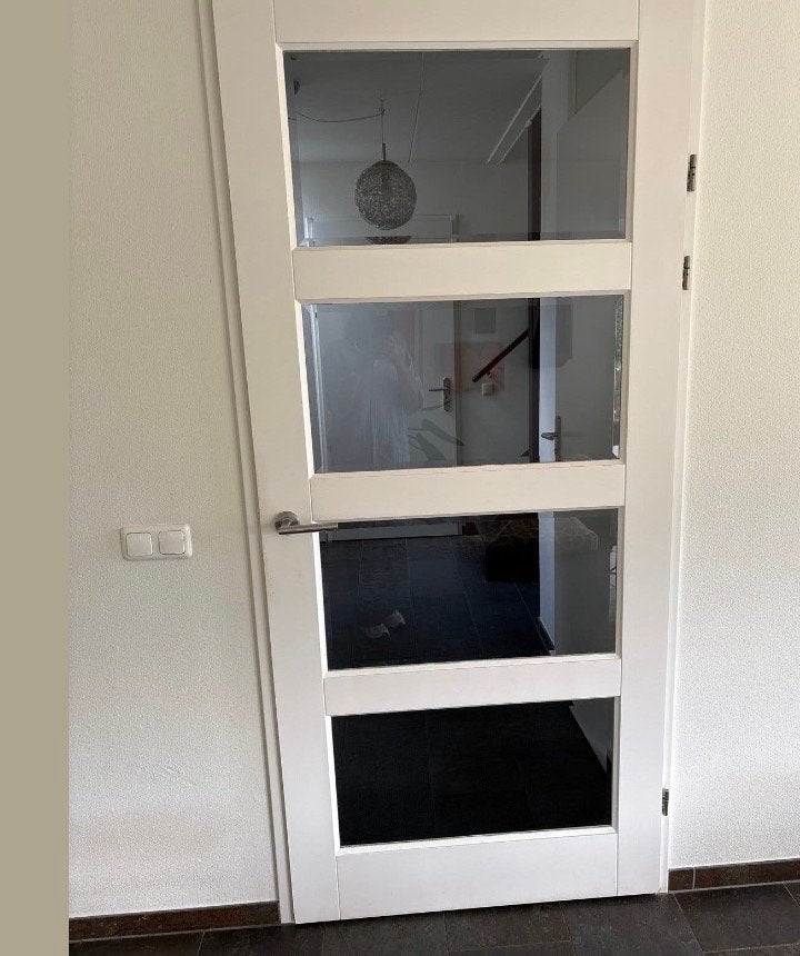 Set van 1 binnendeur met glas - 93 x 211,5 cm, Ophalen, Gebruikt, 80 tot 100 cm, Binnendeur