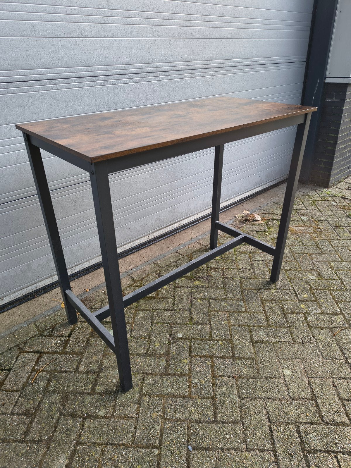 Bartafel / statafel met houtlook 120x60 x104h, Ophalen, Zo goed als nieuw