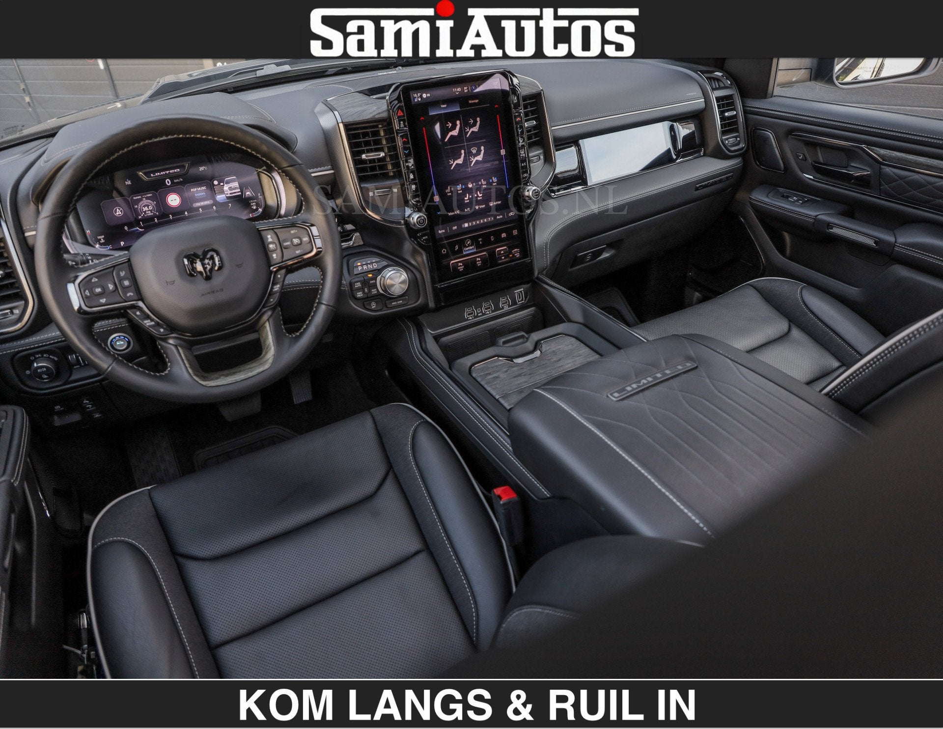 Dodge Ram Limited 540 PK | HUD | LUCHTVERING | MASSAGE | PAS, Automaat, Met garantie (alle), Zwart, Leder
