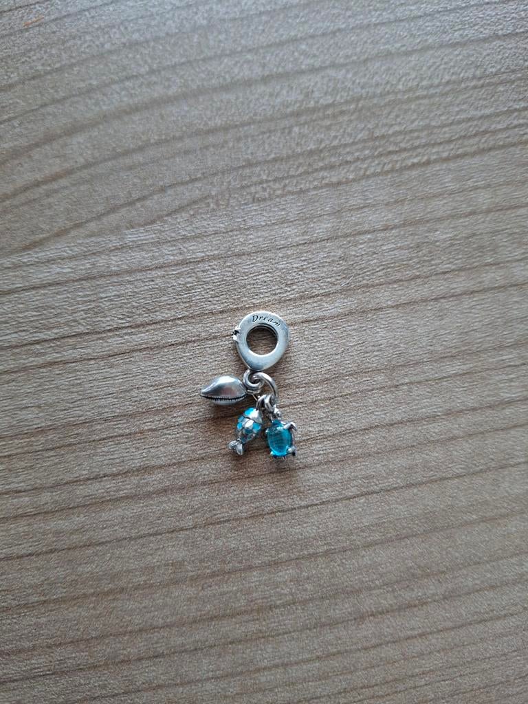 Pandora bedel schildpad, vis en schelp, Sieraden, Tassen en Uiterlijk, Bedels, Ophalen of Verzenden, Zo goed als nieuw, Zilver
