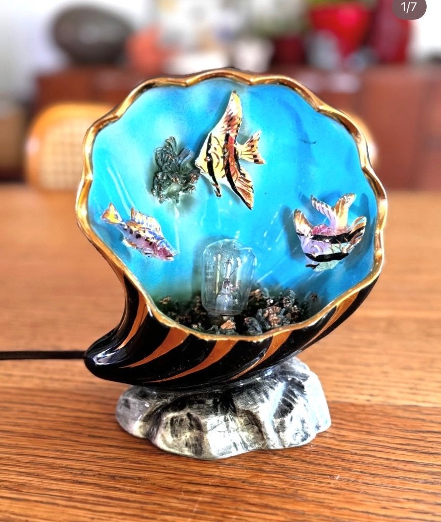 Vissenlamp keramiek vallauris, Ophalen of Verzenden