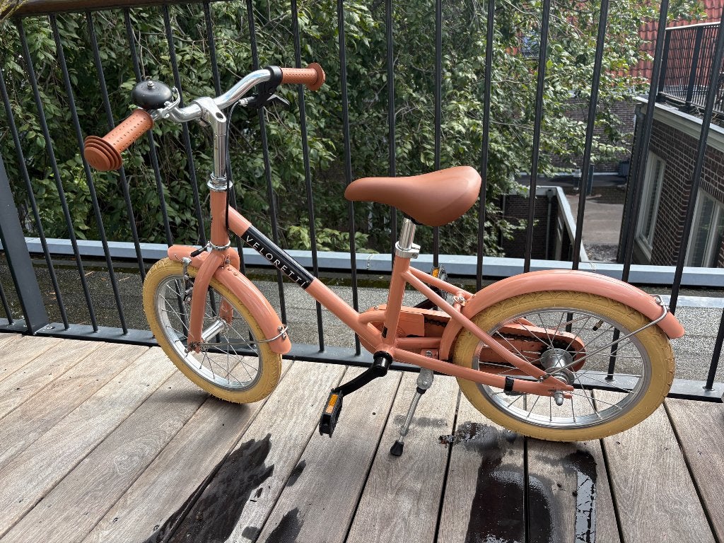 Veloretti Maxi - zalmroze, Ophalen, Zijwieltjes, 16 tot 20 inch, Veloretti