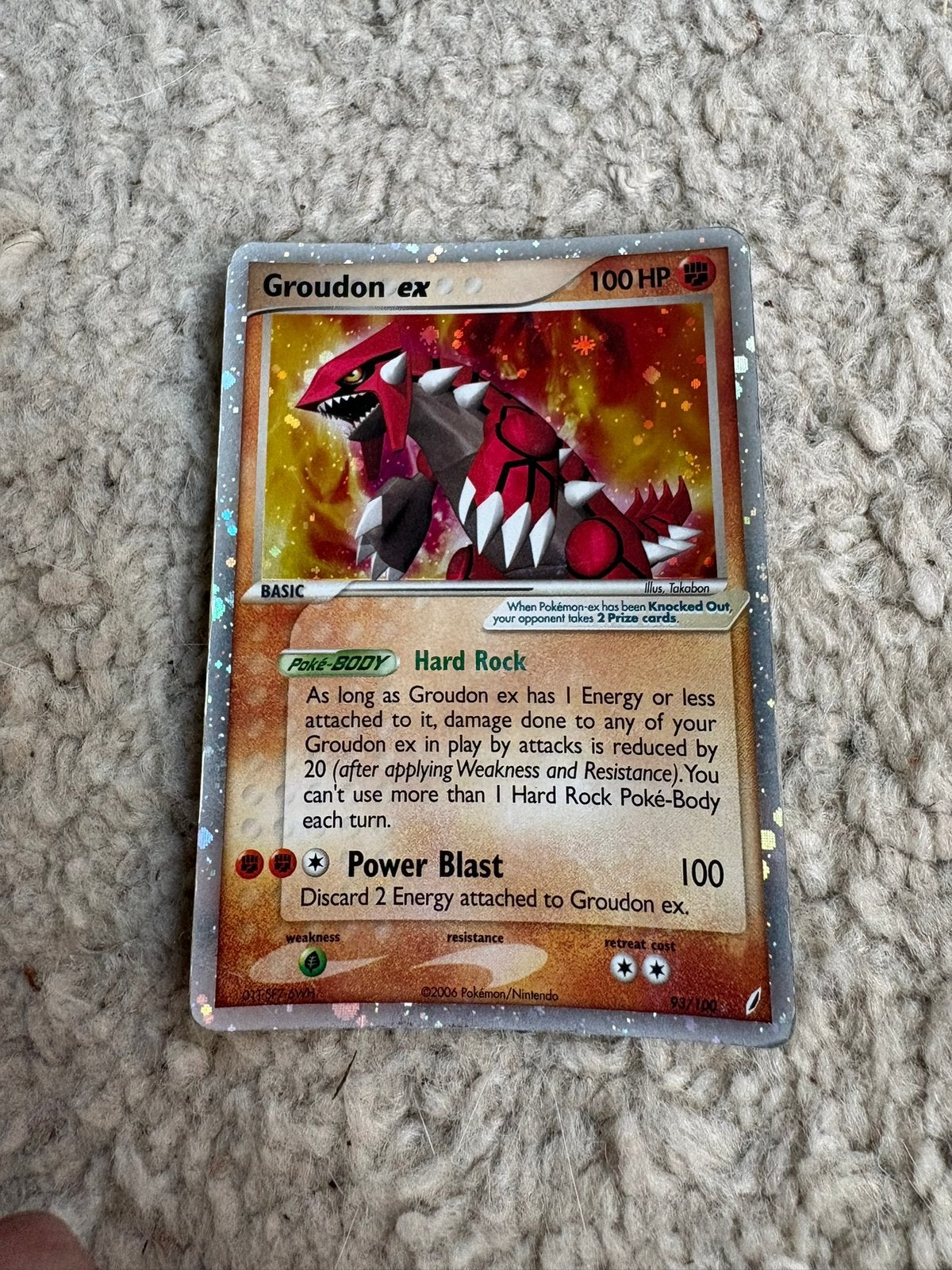 Pokemon kaart Groudon ex 93/100, Hobby en Vrije tijd, Verzamelkaartspellen | Yu-gi-Oh!, Ophalen of Verzenden, Zo goed als nieuw