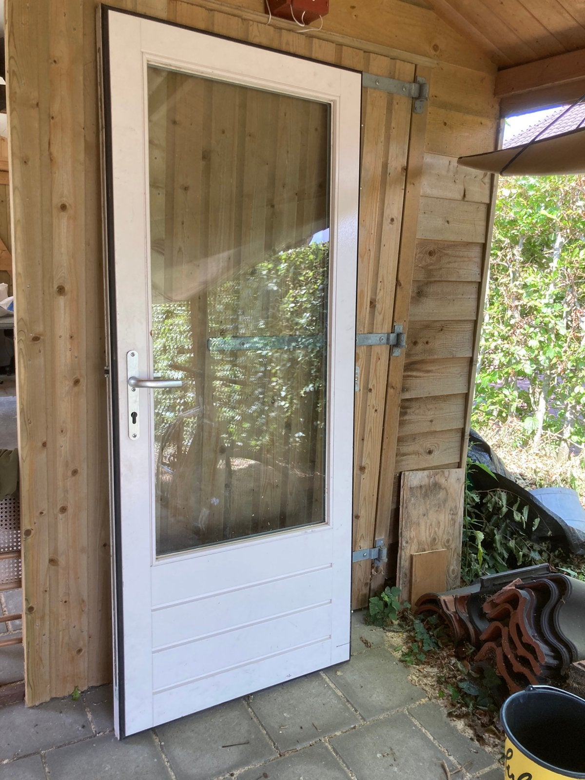 Buitendeur of tuindeur. Dubbelglas HR+++, Ophalen, Gebruikt, 80 tot 100 cm, Minder dan 200 cm