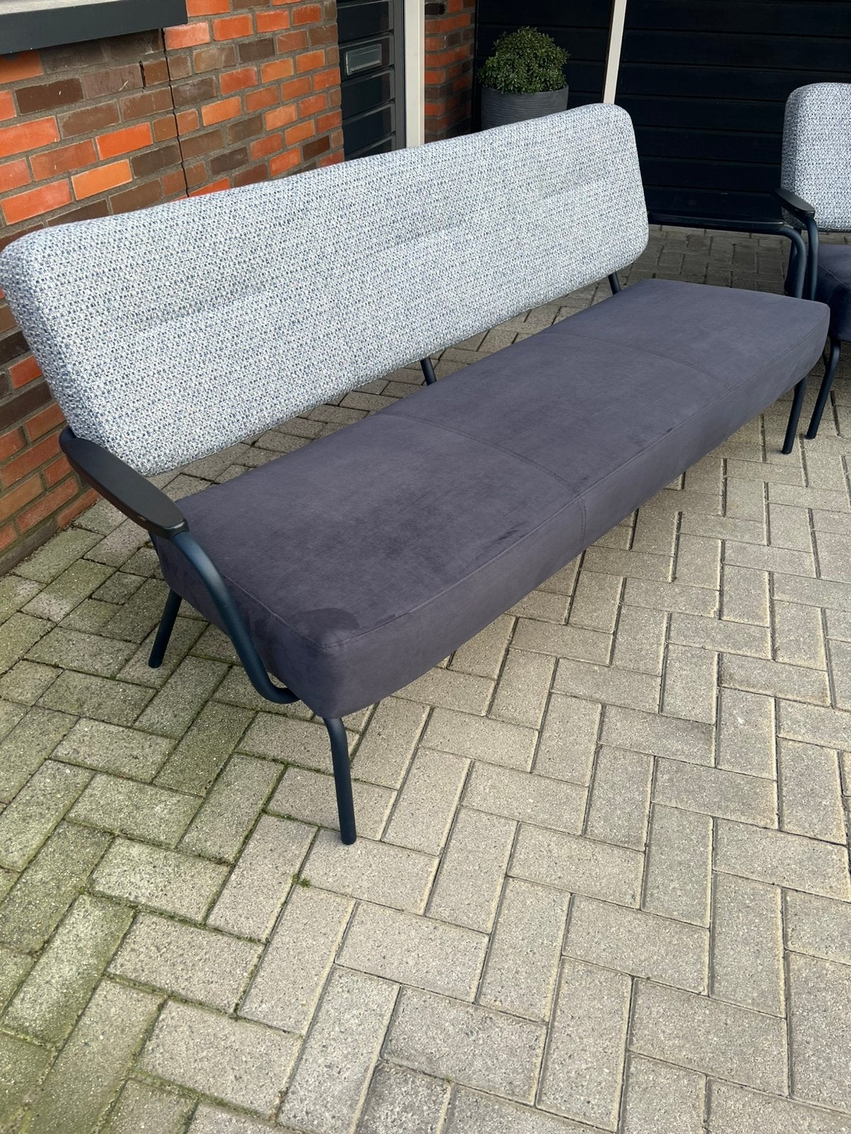 Montel sienne bank, Ophalen, Zo goed als nieuw, 75 tot 100 cm, Stof