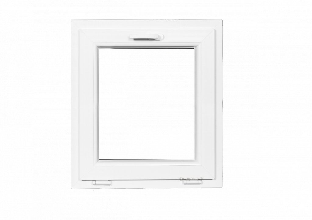 Kunststof kiepkozijn b42 x h60 RAL 9016, Niet ingevuld, Kunststof, Minder dan 75 cm, Raamkozijn