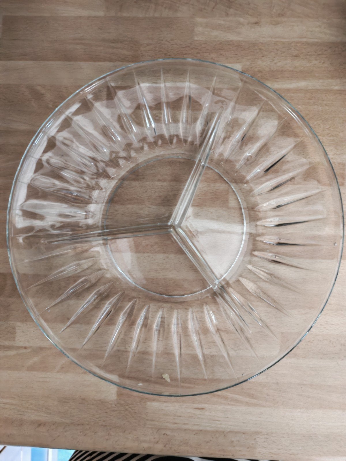 Vintage glazen serveerschaal, Ophalen of Verzenden, Zo goed als nieuw, Rond, Glas