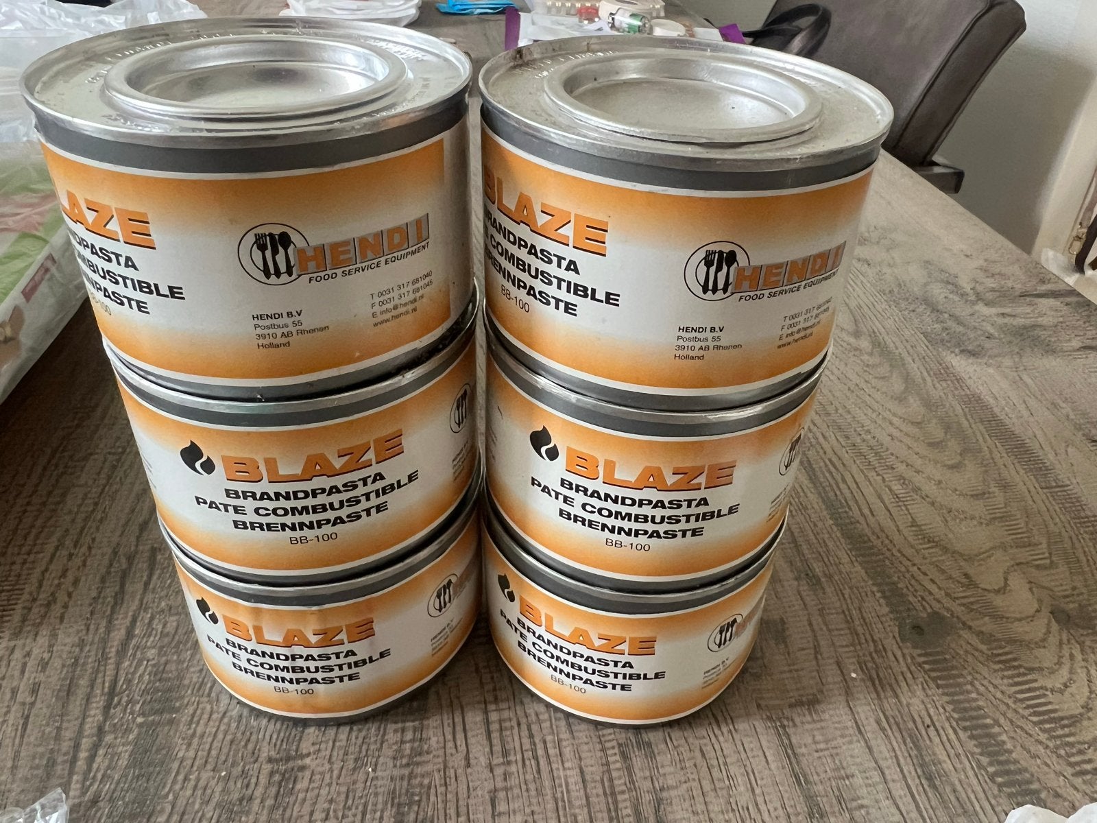 Hendi Blaze Brandpasta BB-100 - 6 stuks (1 bijna leeg), Ophalen