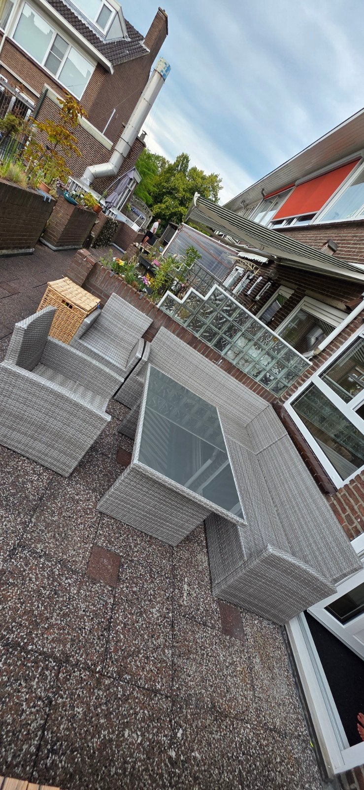 Loungebank in goede staat - geen kussens, Tuin en Terras, Tuinsets en Loungesets, Gebruikt, 3 zitplaatsen, Ophalen of Verzenden