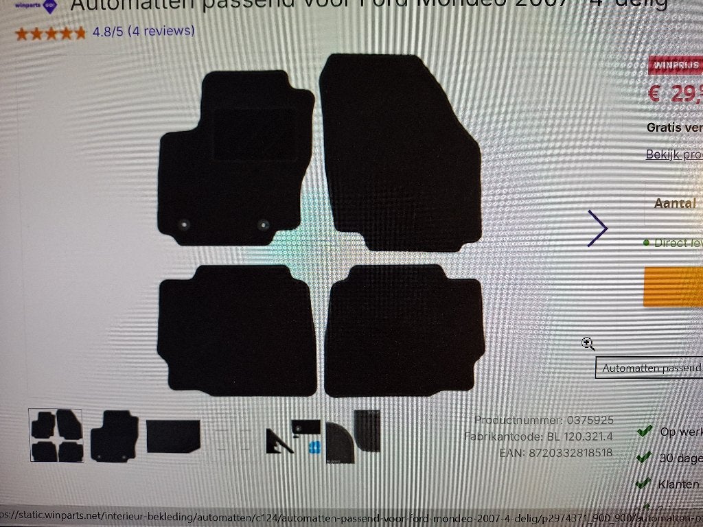 Nieuwe Automatten voor Ford Mondeo, Auto diversen, Automatten, Nieuw, Ophalen of Verzenden