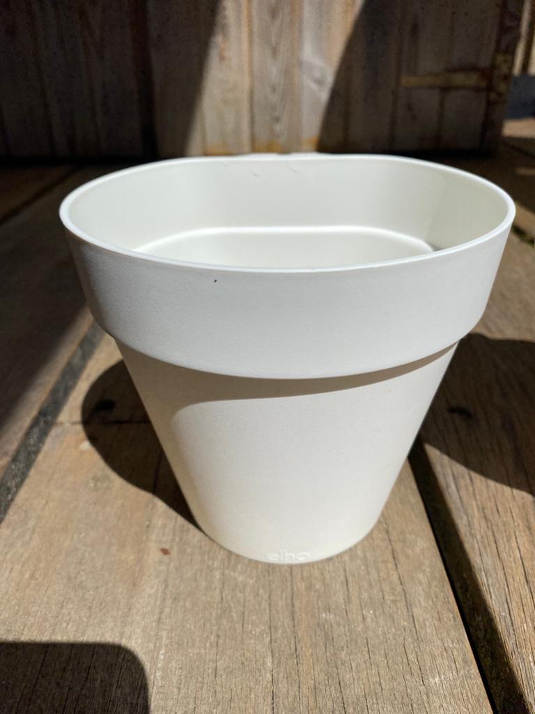 Elho bloempot Loft Urban wit D 15 H 13,5 cm, Tuin en Terras, Kunststof, Minder dan 30 cm, Rond, Ophalen of Verzenden