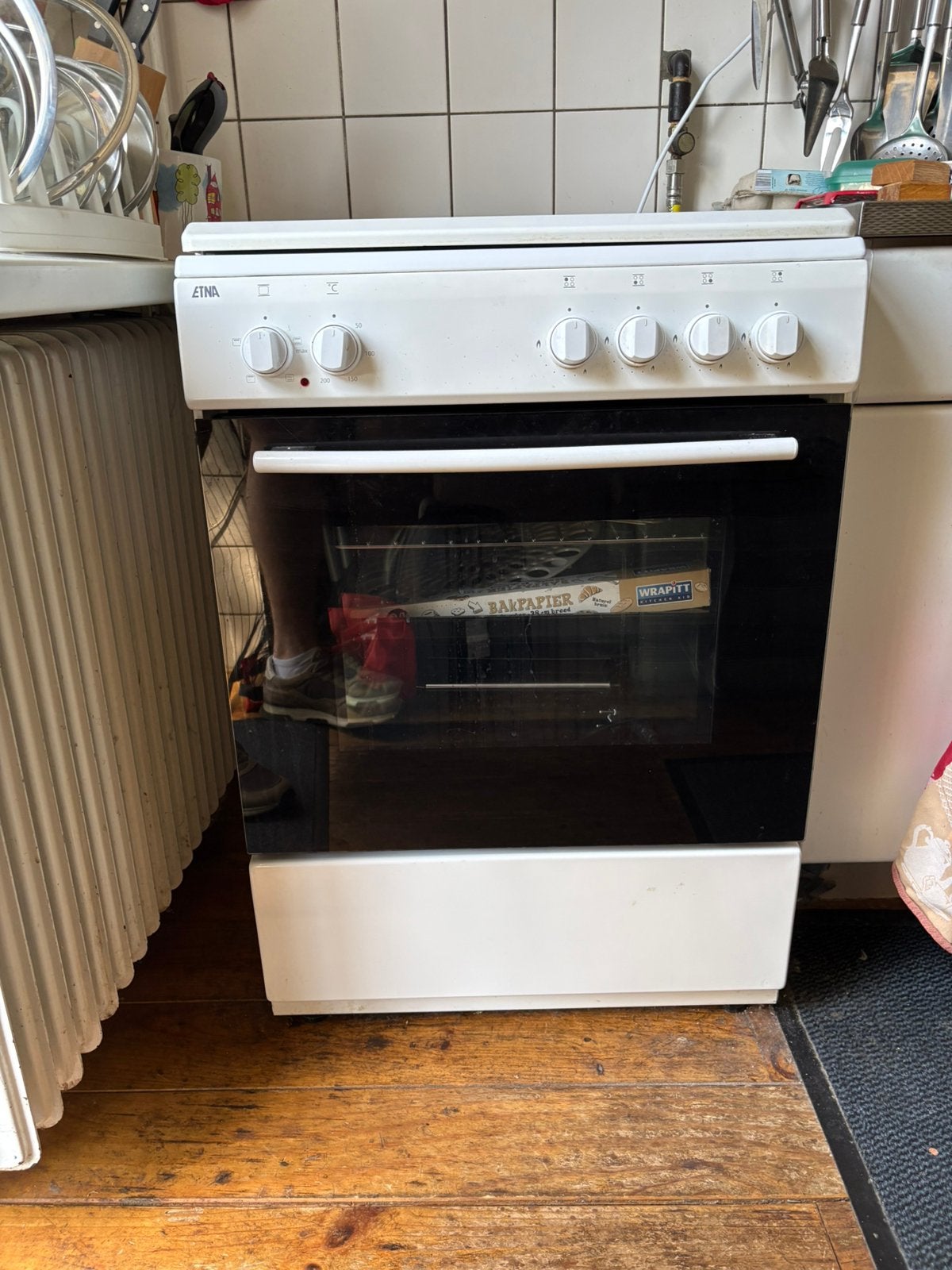 ETNA EFG669VWITAE kookplaat en oven, Ophalen, Gebruikt, 4 kookzones, Gas
