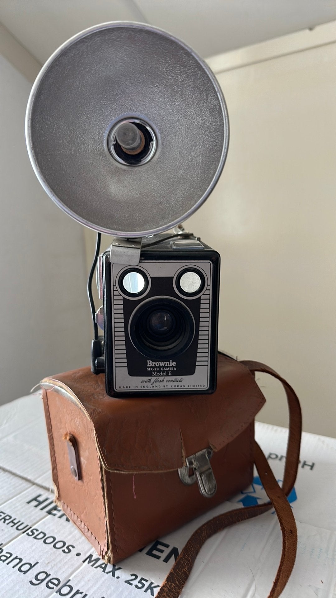 Vintage Kodak Brownie Flash Camera met tas, Ophalen of Verzenden, Gebruikt, Compact, Overige Merken