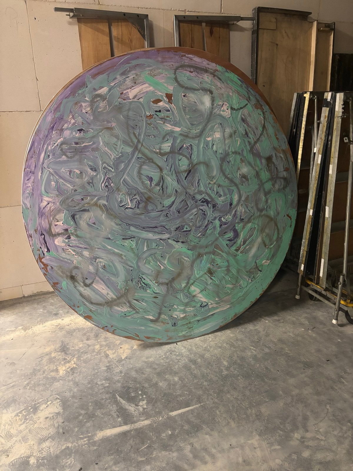 6x Ronde Klaptafel voor 10-12 Personen, Ophalen, Gebruikt, 150 tot 200 cm, Rond