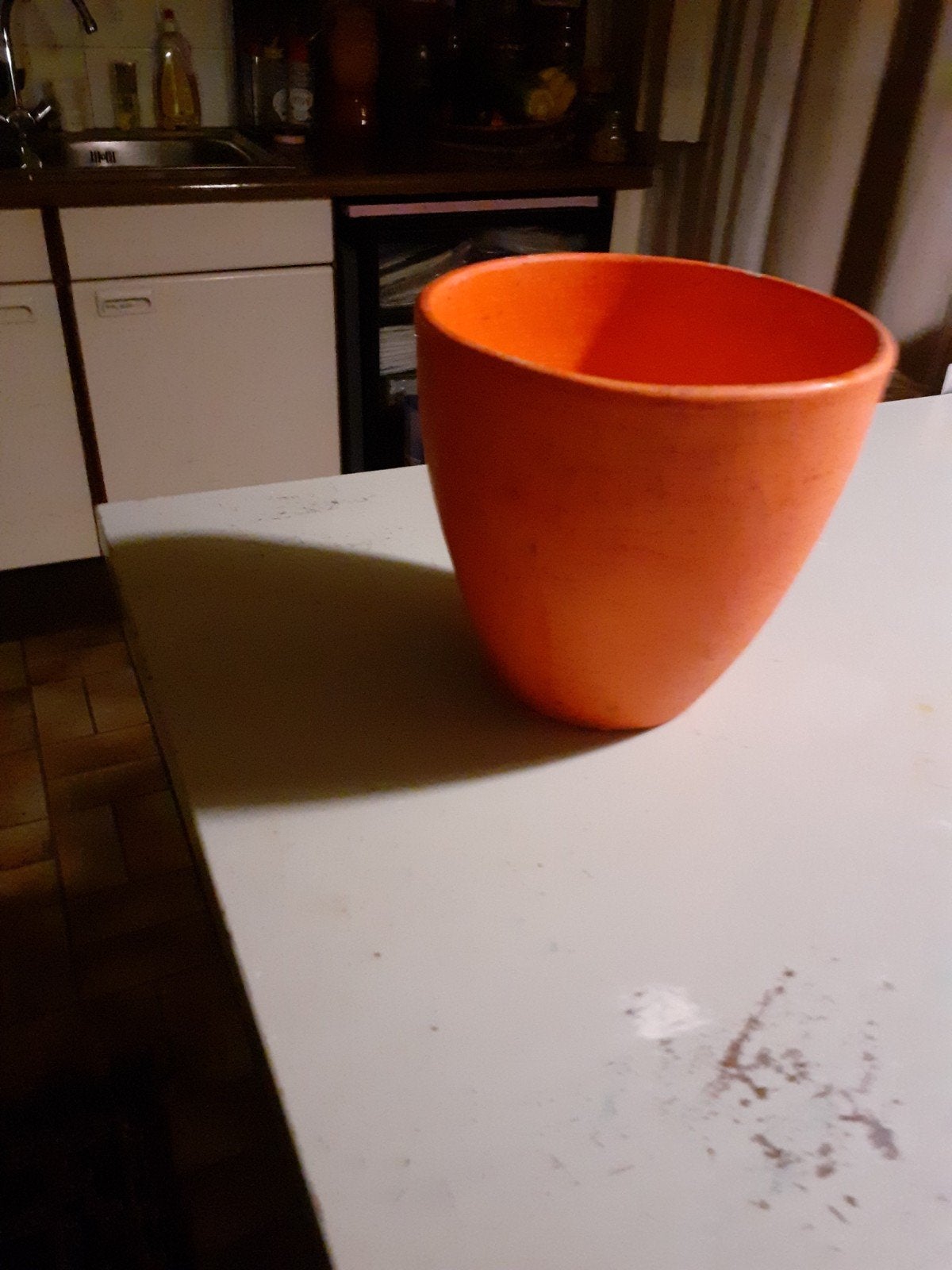 Retro bloempot, Ophalen, Rond, Steen, Minder dan 30 cm