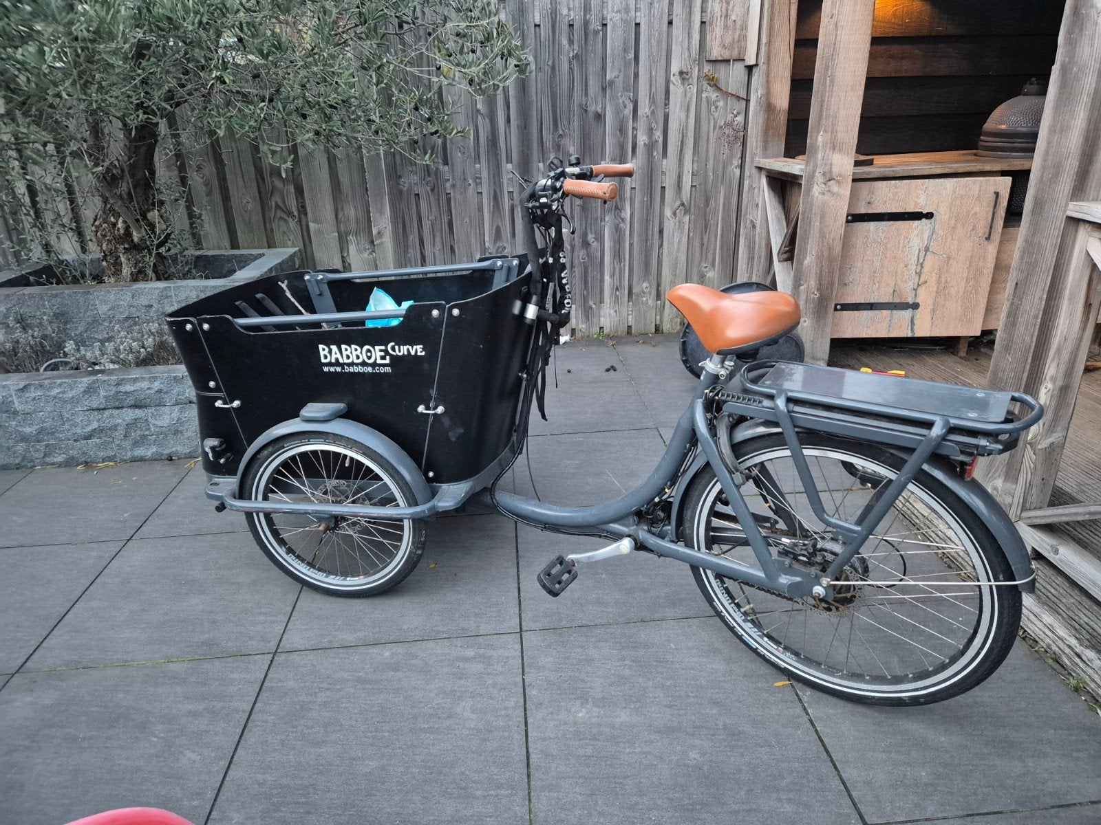 Babboe E-Curve Bakfiets, Fietsen en Brommers, Fietsen | Bakfietsen, 4 kinderen of meer, Gebruikt, Elektrisch, Schijfrem