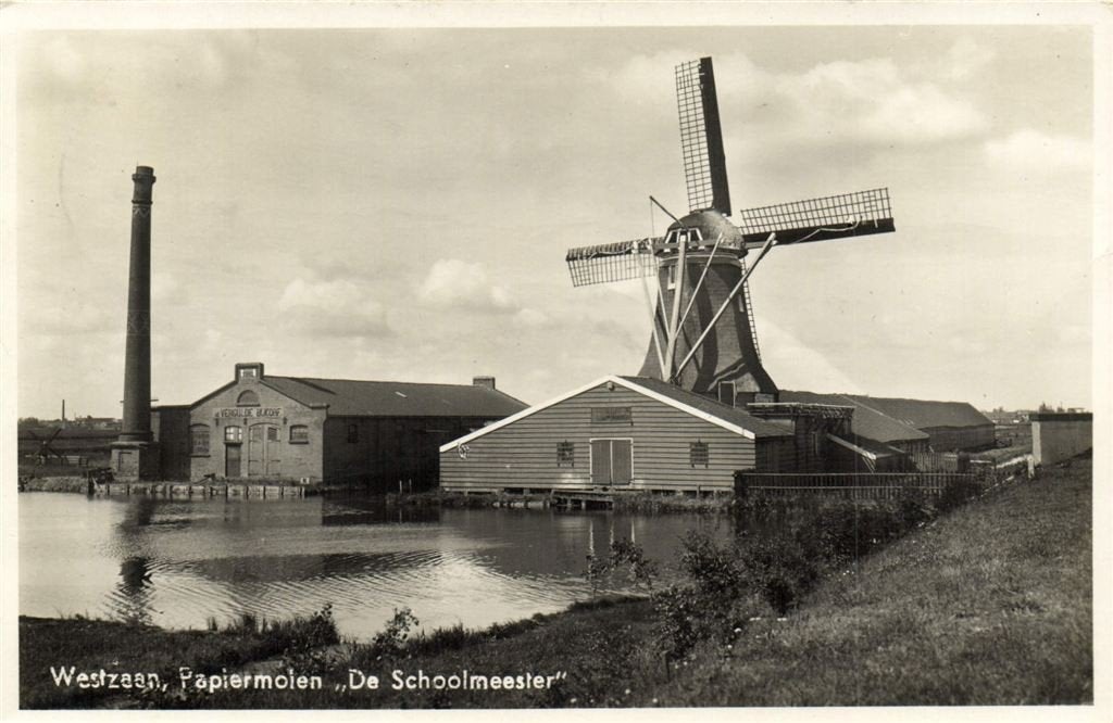 Westzaan, Papiermolen De Schoolmeester - 1940 gelopen, Verzenden, 1940 tot 1960, Gelopen, Noord-Holland