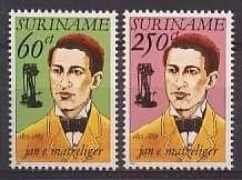 Suriname 743/4 postfris E Matzeliger 1992, Ophalen of Verzenden, Postfris