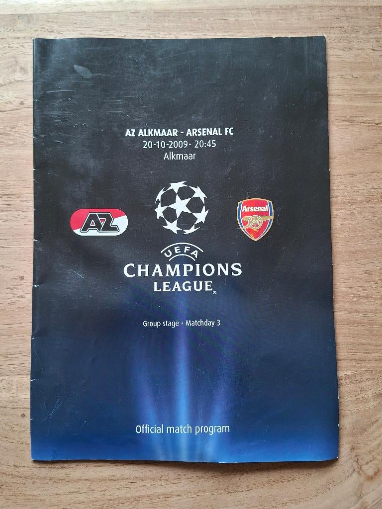 Programma Az - Arsenal champignons league 09-10, Ophalen of Verzenden, Zo goed als nieuw, AZ, Boek of Tijdschrift