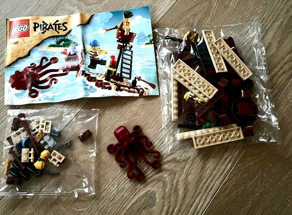 1x Lego Pirates set 6240 met instructies en octopus, Lego, Zo goed als nieuw, Complete set, Inclusief instructies