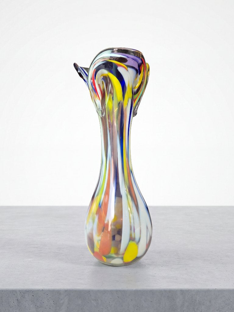 Murano Spatter Glass Vaas- toegeschreven Fratelli Toso., Ophalen of Verzenden