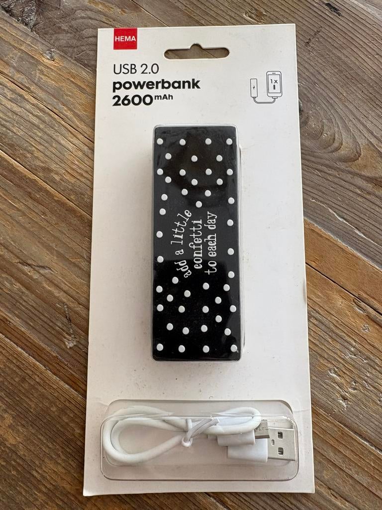 HEMA USB 2.0 Powerbank 2600mAh, Ophalen of Verzenden, Nieuw