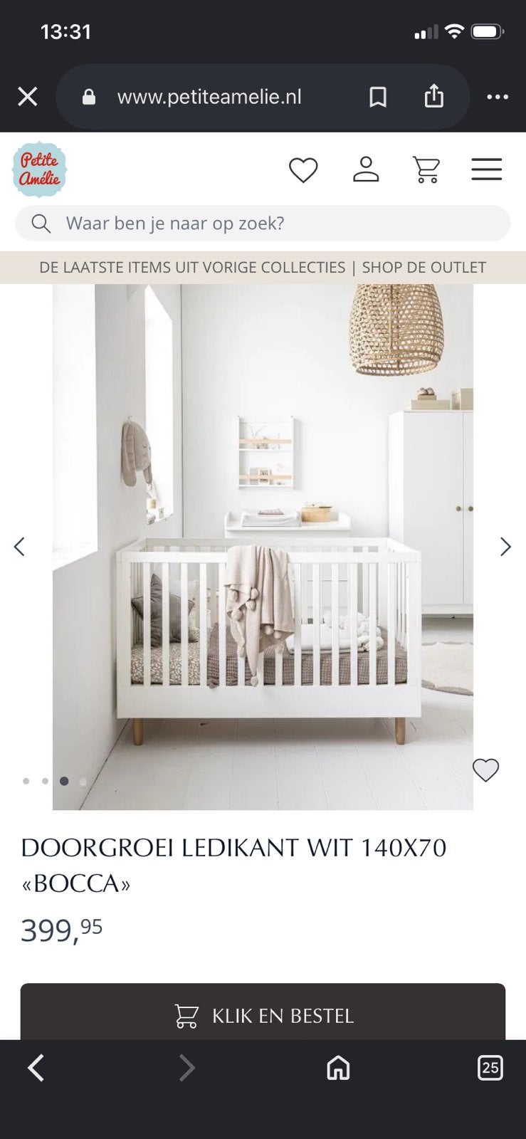 Petite Amelie meegroeibed Bocca, Ophalen, 70 tot 85 cm, 140 tot 160 cm, Zo goed als nieuw