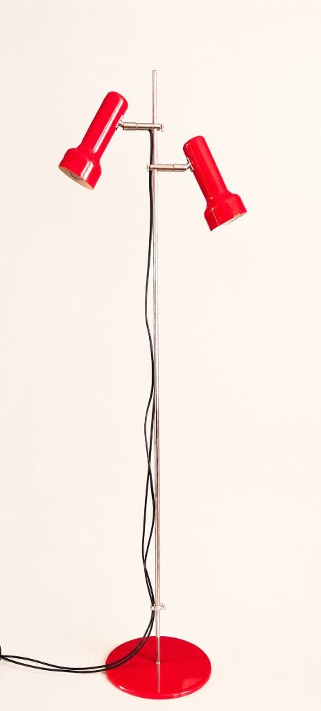 Vintage vloerlamp - Gepo 300 | 2 spots | rood - Jaren 70, -, -, Zo goed als nieuw, Vintage design space age mid century retro