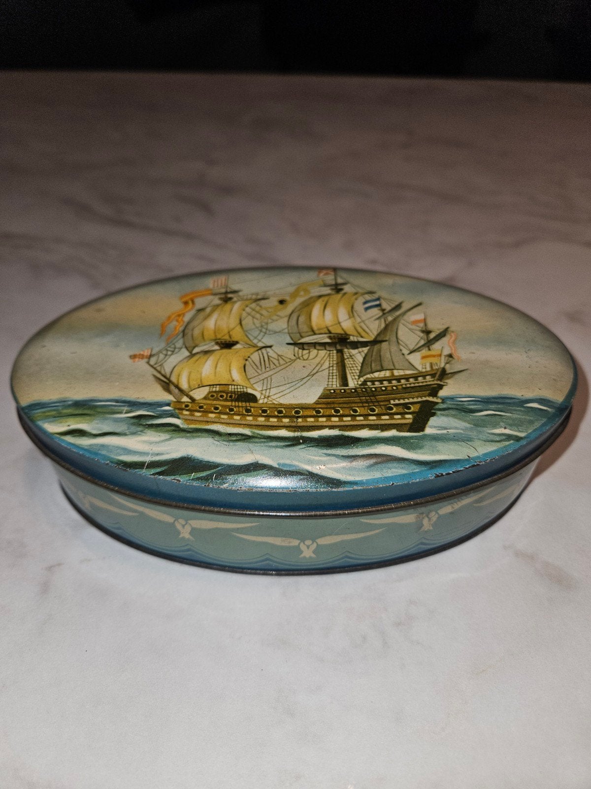 blik met zeilschip schuybroek, Ophalen of Verzenden, Gebruikt, Overige