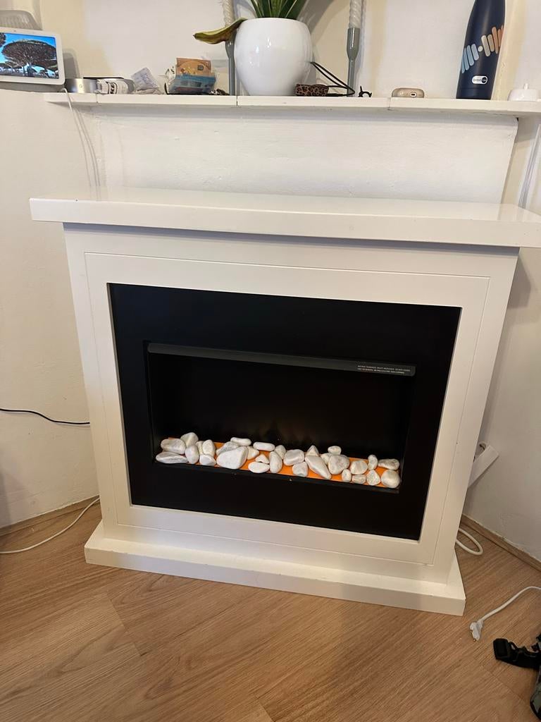 Elektrische sfeerhaard met ombouw, Huis en Inrichting, Haarden, Ophalen of Verzenden, Gebruikt, Vrijstaande haard, Elektrische haard