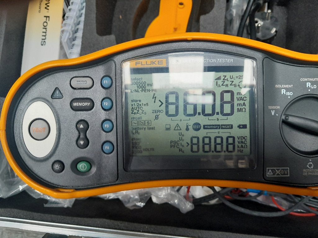 Fluke 1653 Installatietester met LEM Memobox 300 Smart, Ophalen, Gebruikt, Elektriciteit