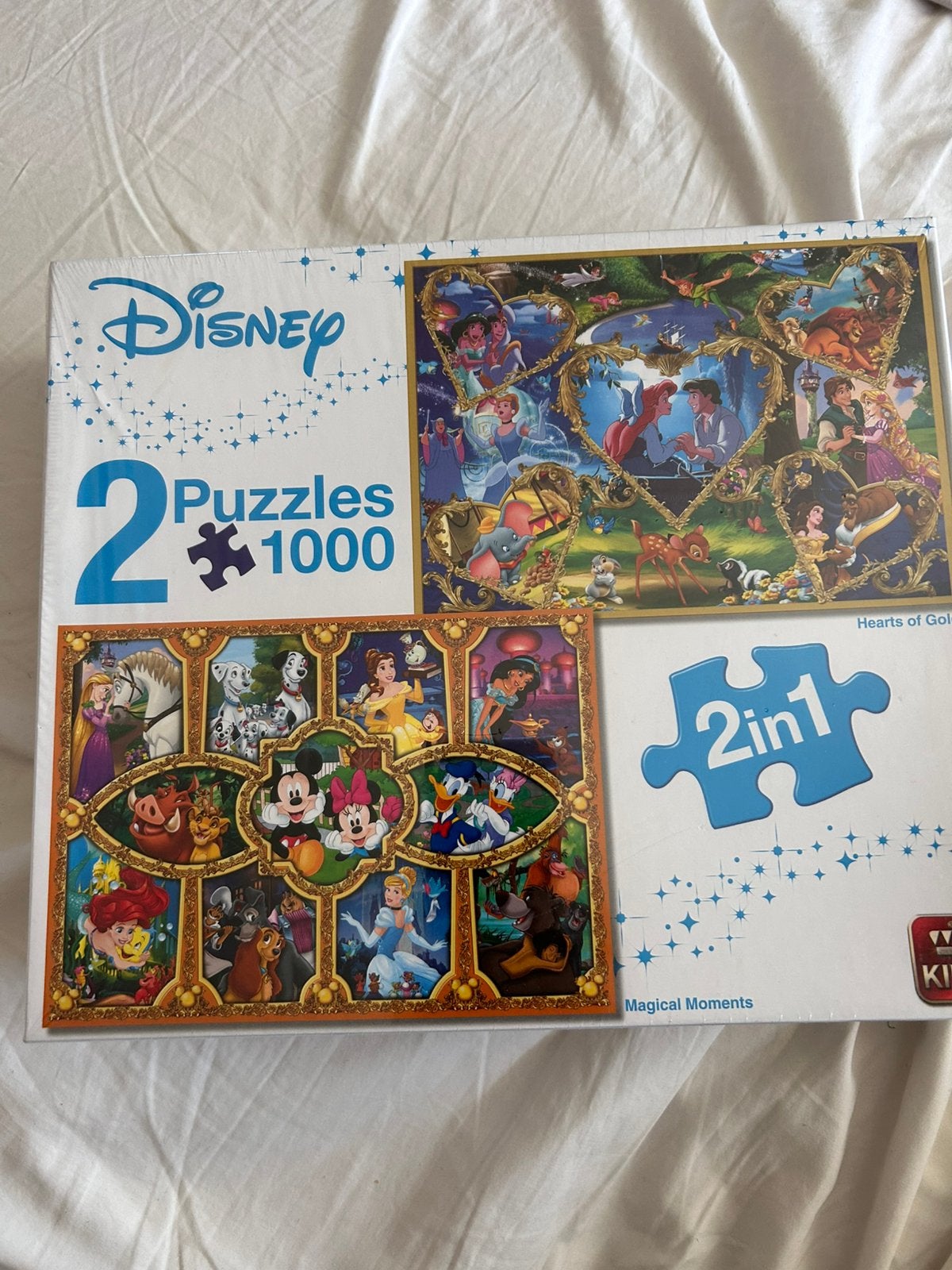 Disney Puzzel 2 x 1000 St - Hearts of Gold & Magical Moments, Ophalen of Verzenden, 500 t/m 1500 stukjes, Nieuw, Legpuzzel
