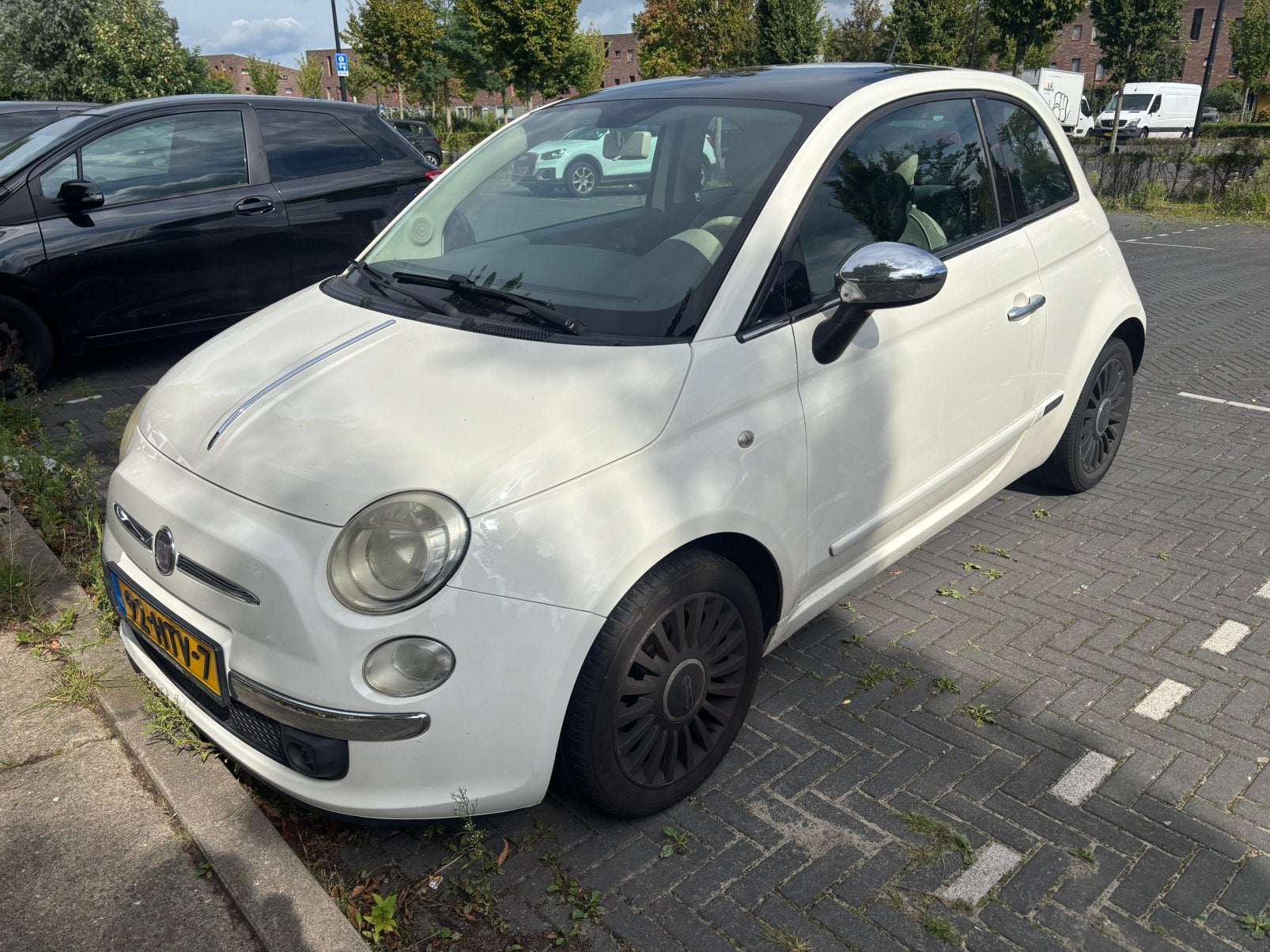 Fiat 500 1.2 AUT 51KW 2009 Wit, 1242 cc, 4 cilinders, Wit, Origineel Nederlands
