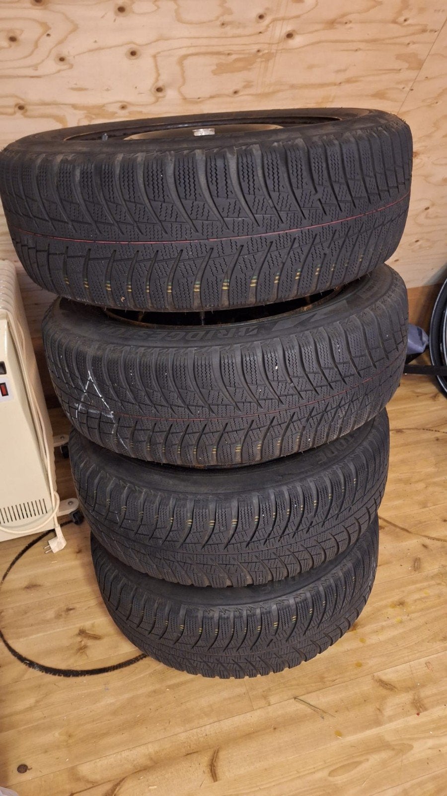 Winterbanden op stalen velgen  - 205/60R16, Ophalen, Gebruikt, 16 inch, Banden en Velgen