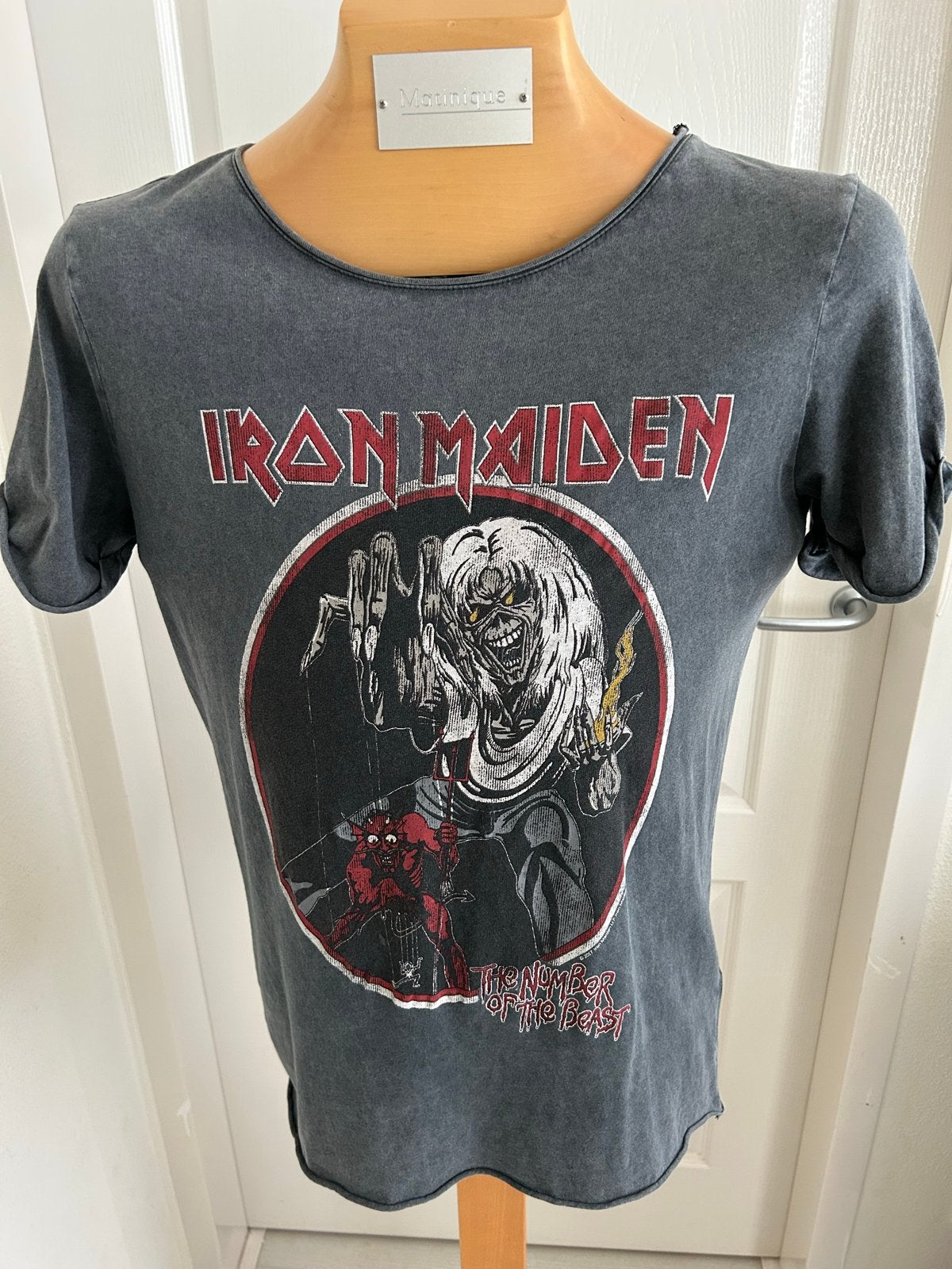 Prachtig Iron Maiden The Number of the Beast T-shirt XS, Kleding | Heren, Ophalen of Verzenden, Zo goed als nieuw, Grijs